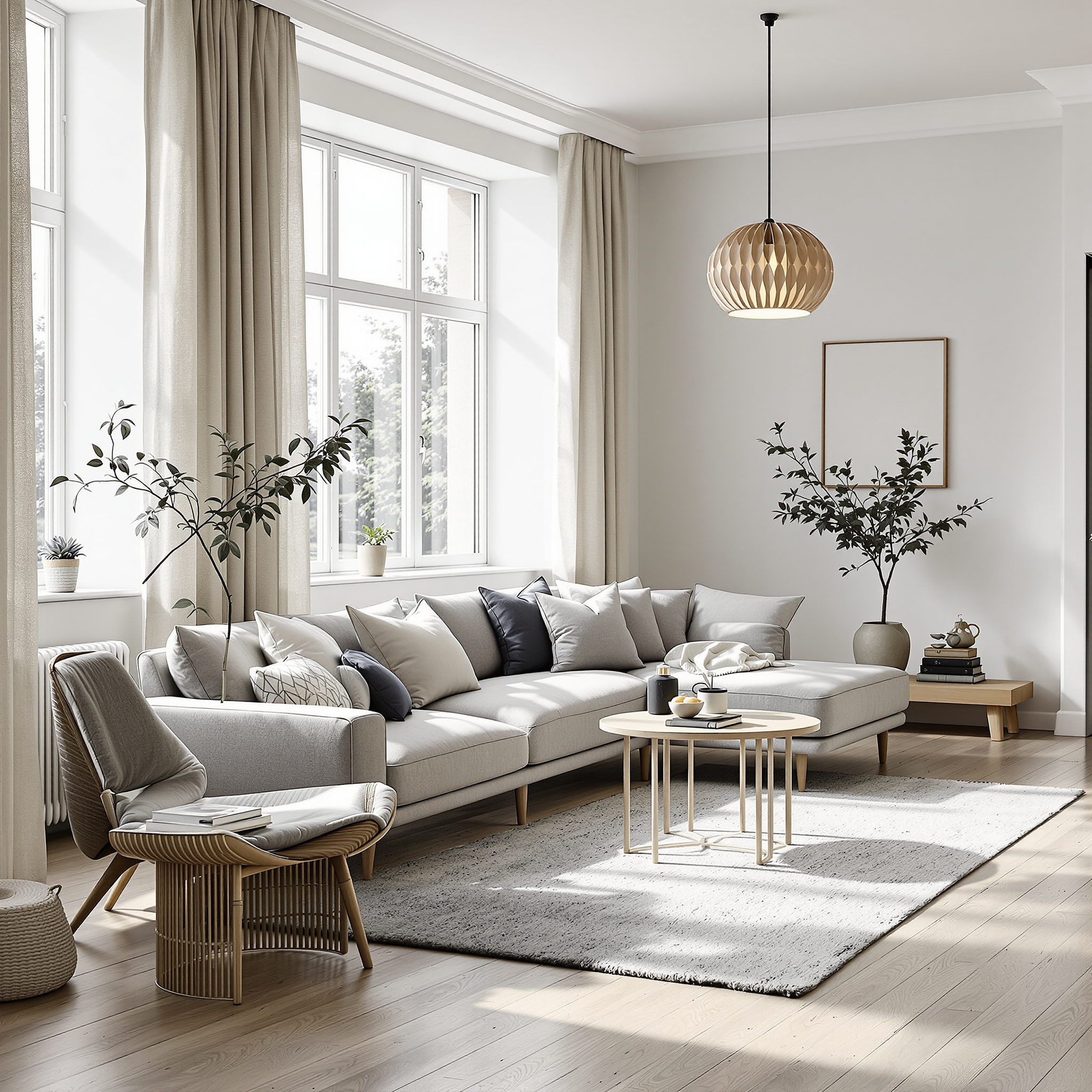 12 Skandi-Wohnzimmer Ideen fuer helle, ruhige Raeume