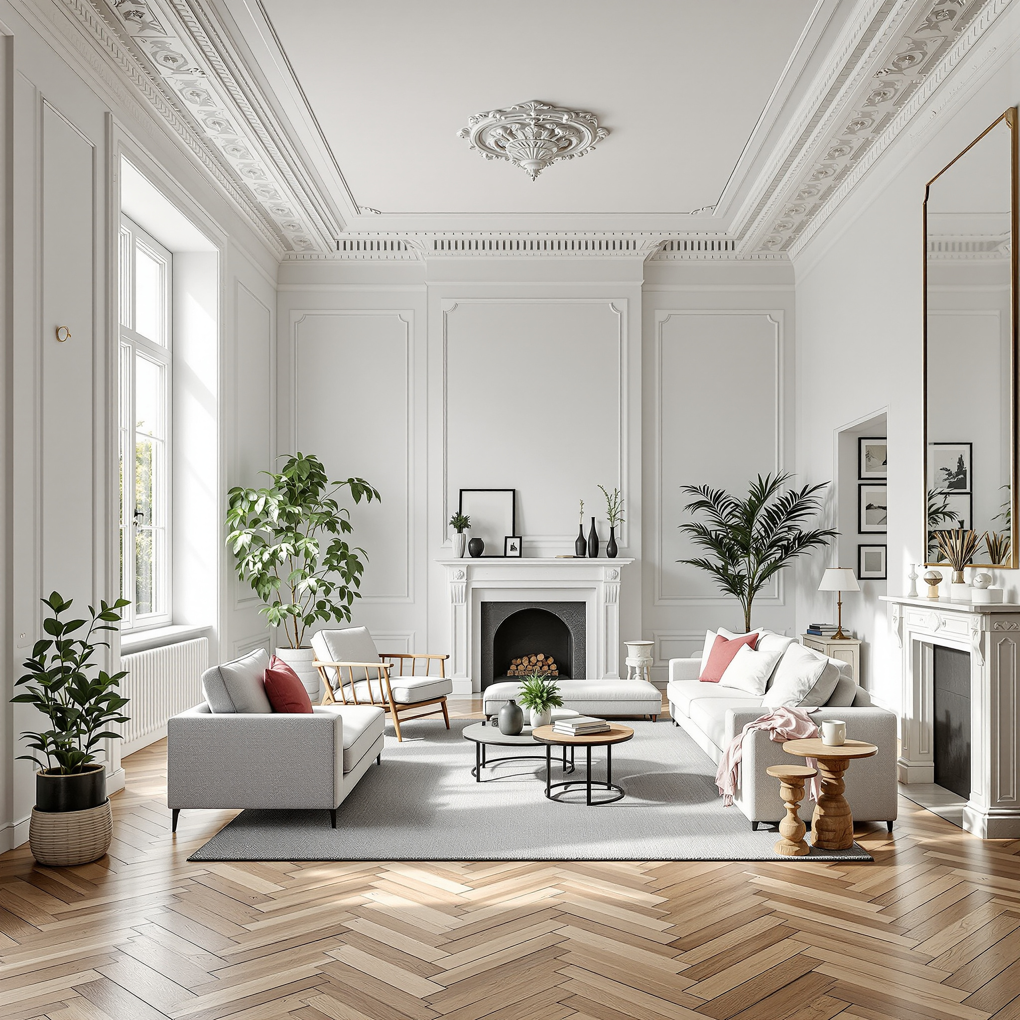 Altbau-Wohnzimmer: 9 Fehler bei Stuck & Hohen Decken
