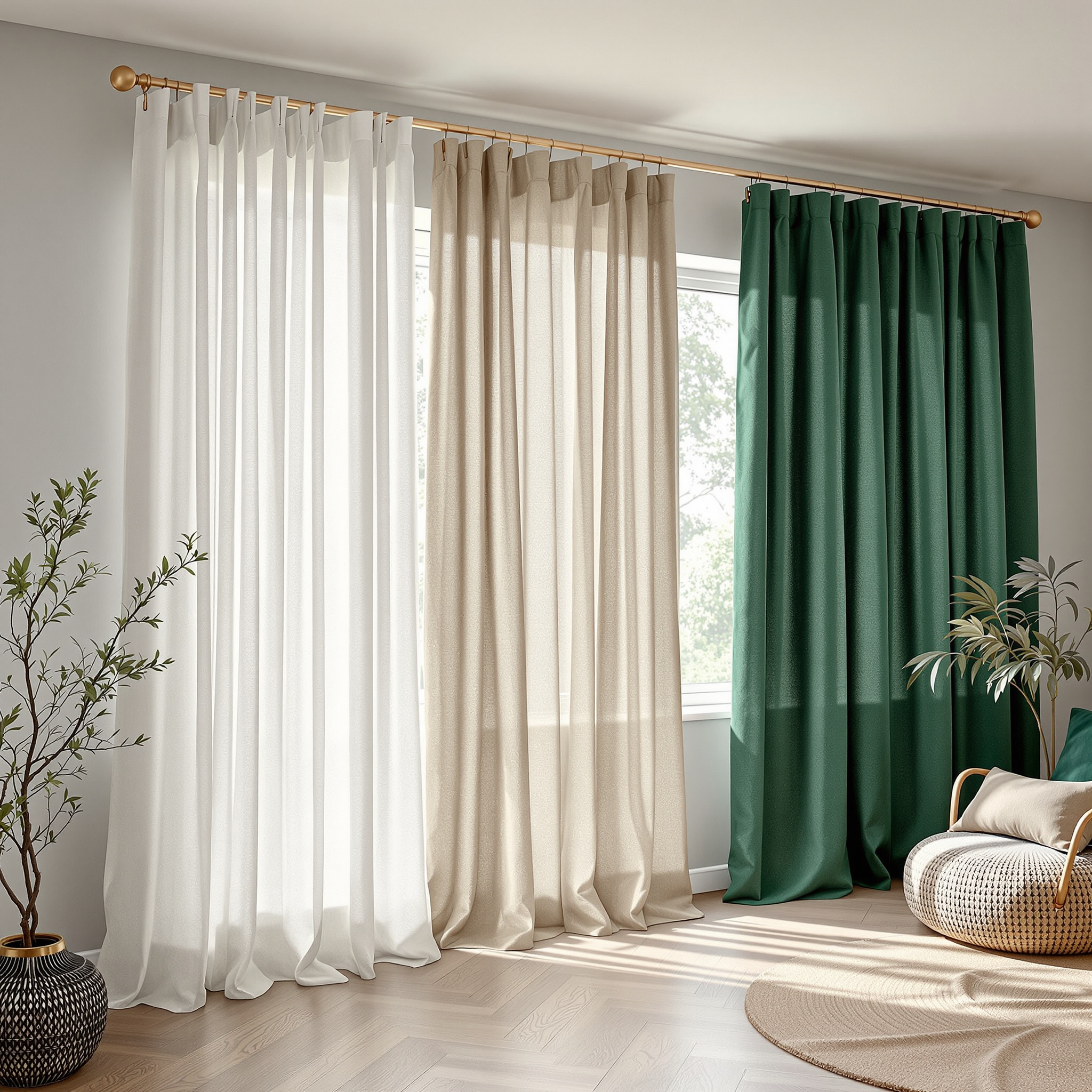 9 Vorhang-Ideen fuers Wohnzimmer: von luftig bis blickdicht