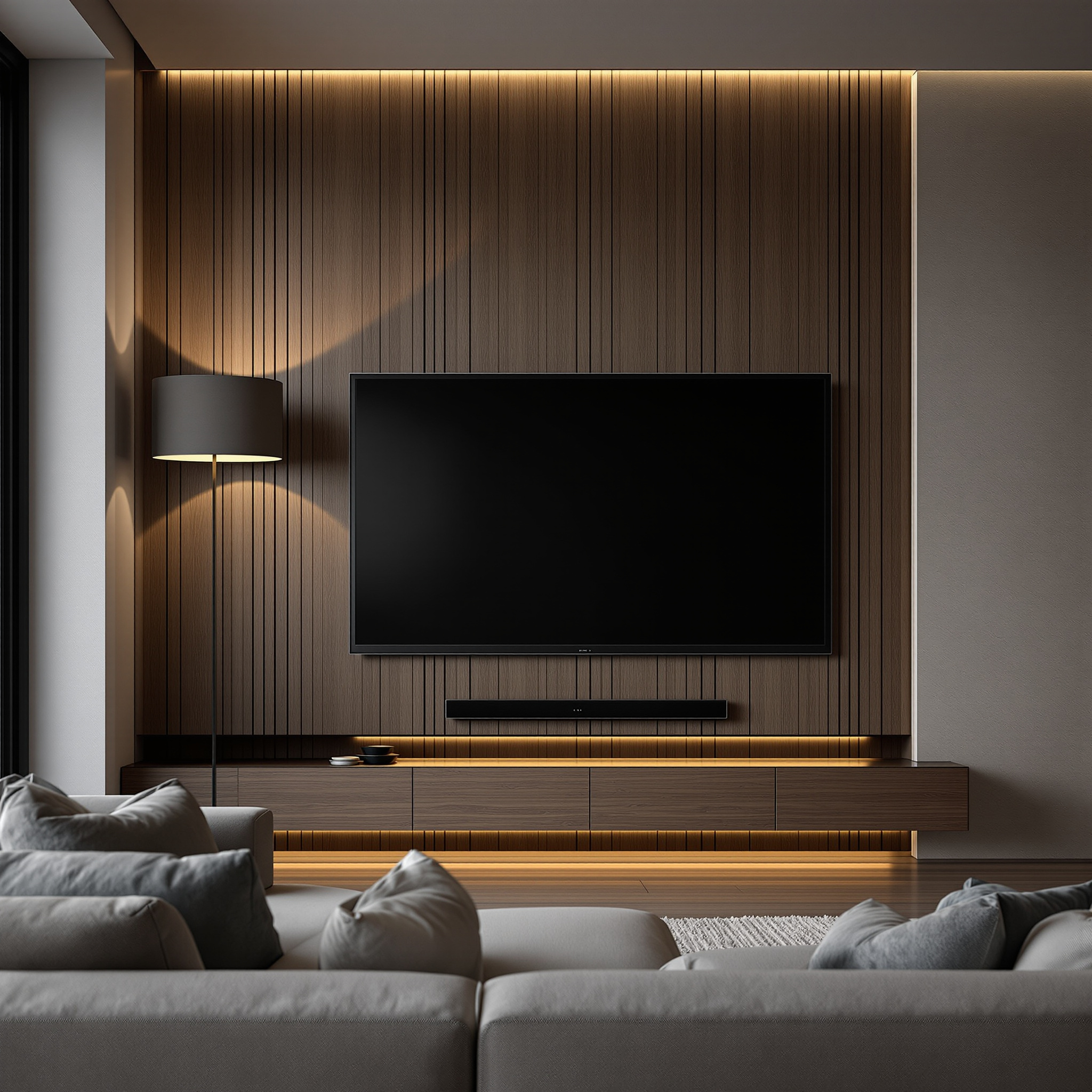 8 TV-Wand Ideen mit Holz, Stein und cleverem Stauraum