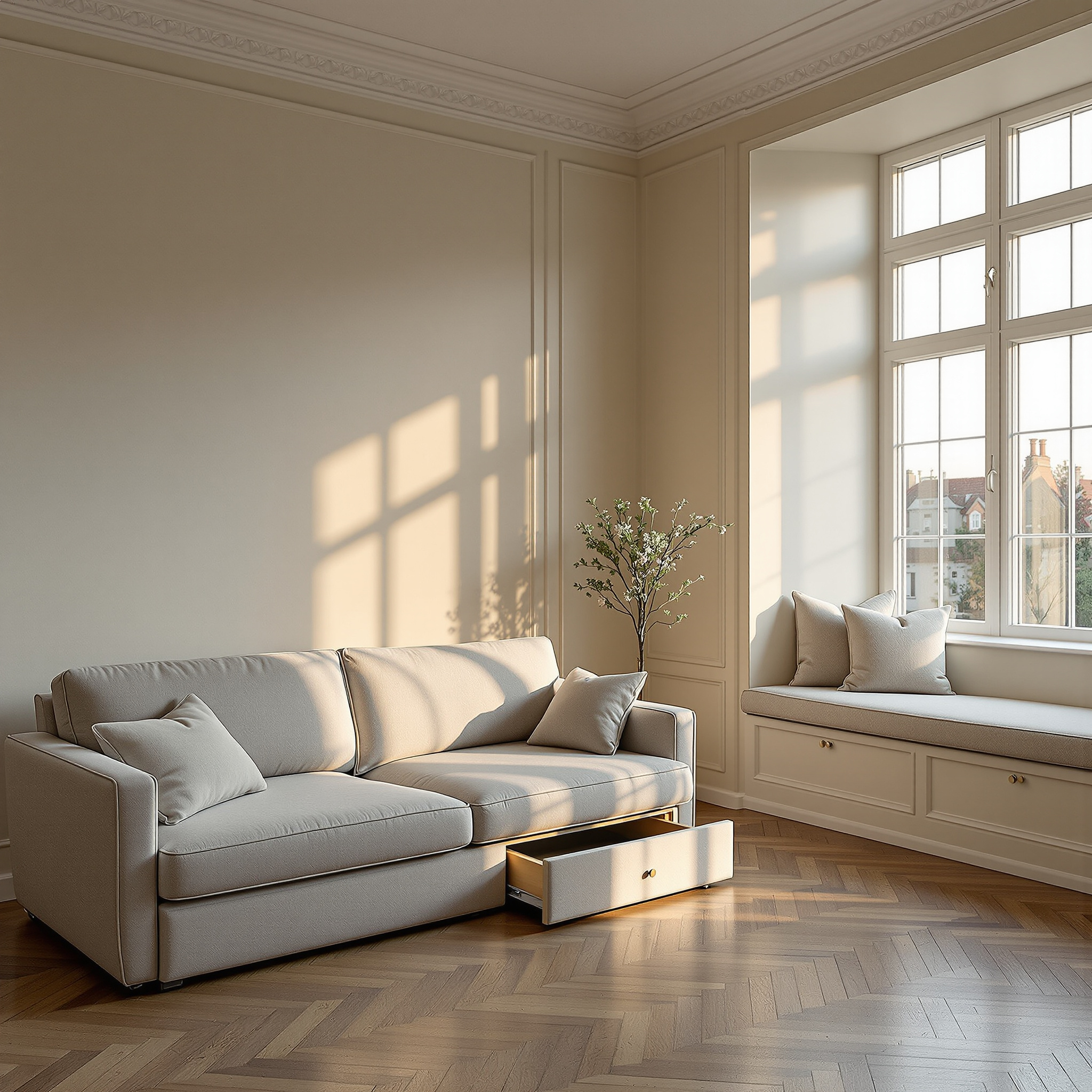 6 Wohnzimmer-Ecken, die Stauraum unsichtbar verstecken